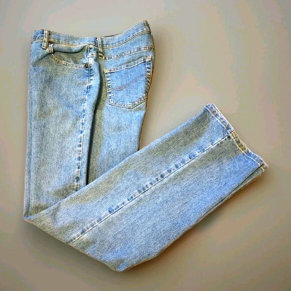 Lee Denim Light Wash Bootcut Women's 10 Long Medium Rise Cotton Spandex Stretch - Picture 1 of 8